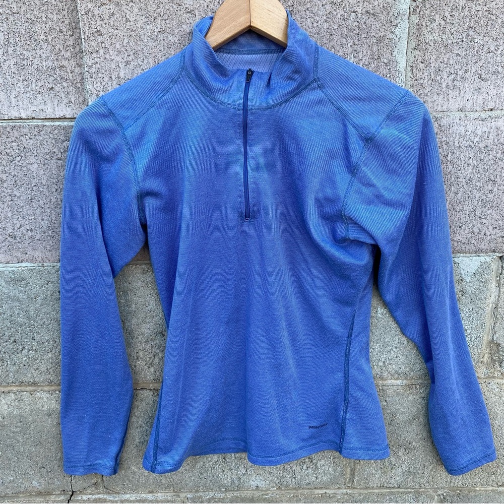 Patagonia Pullover Womens Medium Blue Capilene Quarter Zip Performance Baselayer